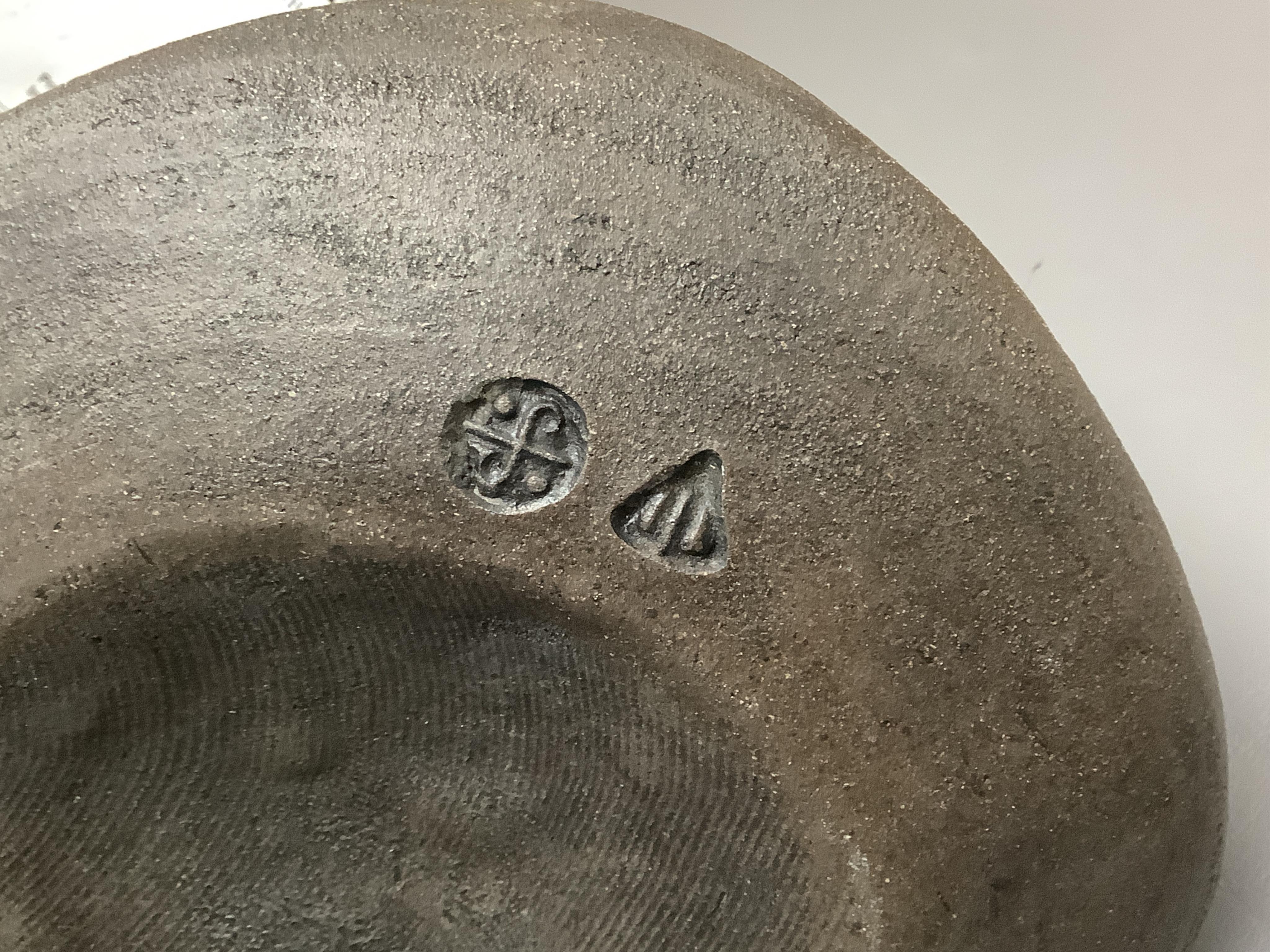 Janet Leach (1918-1997), a stoneware studio pottery dimpled vase, impressed marks to the foot rim, 19cm high, Provenance- bought from Bonhams, Knightsbridge, contemporary ceramics sale, 19 June 1997